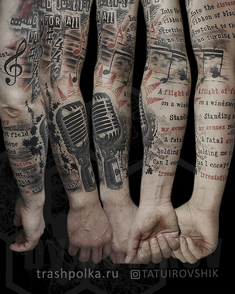 Музыкальная татуировка рукав